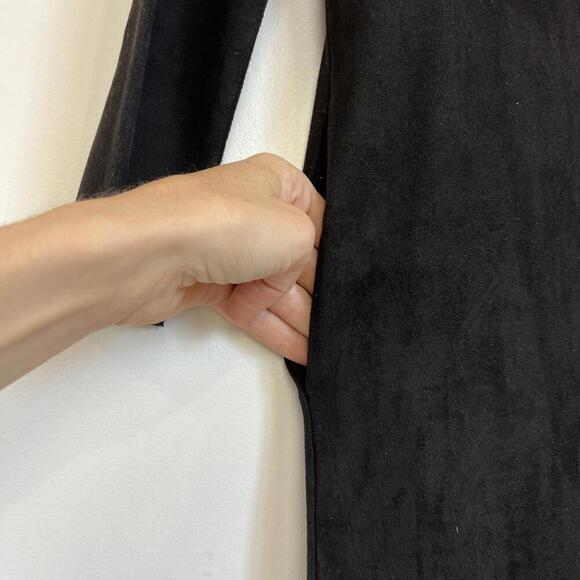 JOH women's Size Small Black Long Sleeve A Line Sweater Dress Faux Suede Gogo - Picture 9 of 10